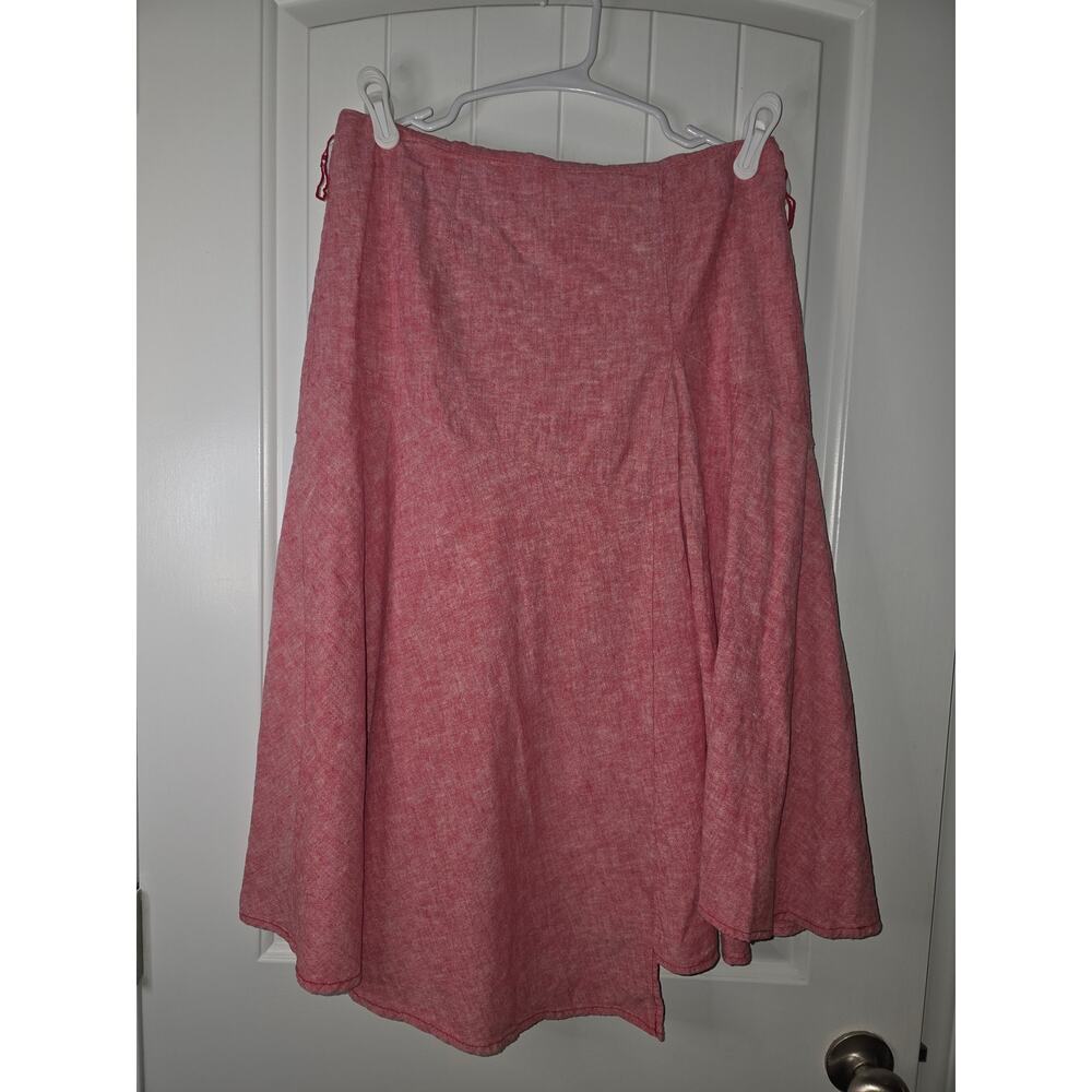 New York and Company Linen Blend Asymmetrical Hem Midi Medium ❤️